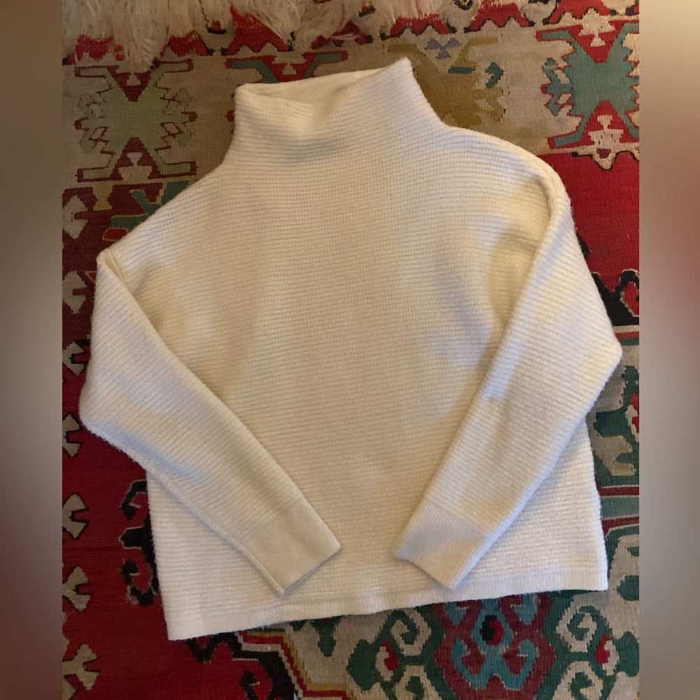 Madewell white waffle sweater medium